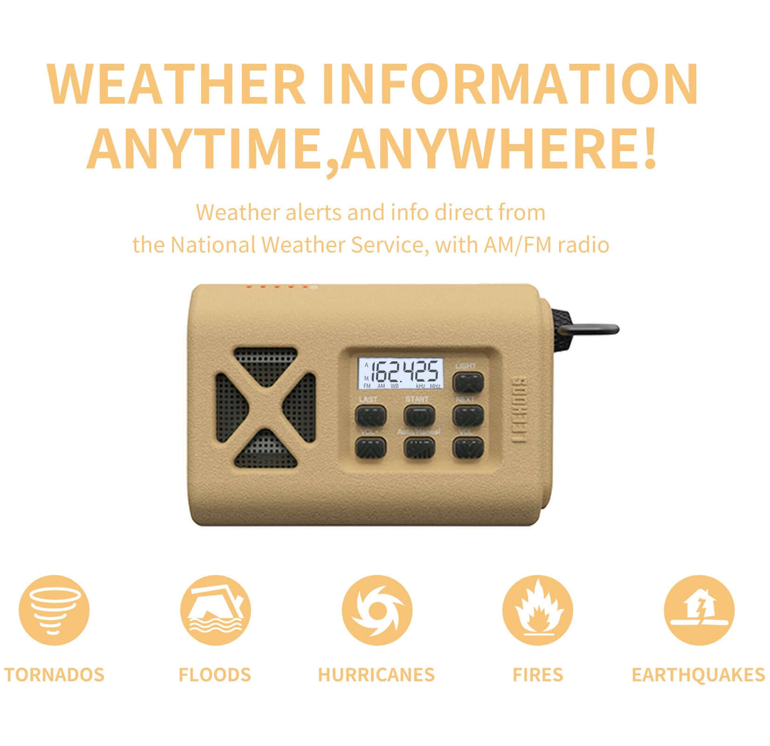 Leehoos Emergency NOAA Weather Radio with AM/FM for Alerts During Tornados, Floods, Hurricanes, Fires, and Earthquakes.